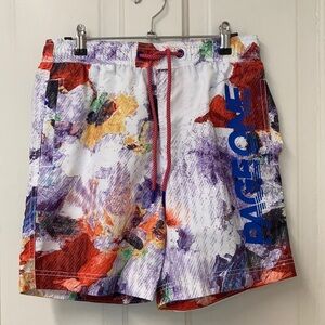 PageOne, swim trunks, size small, splash of colors